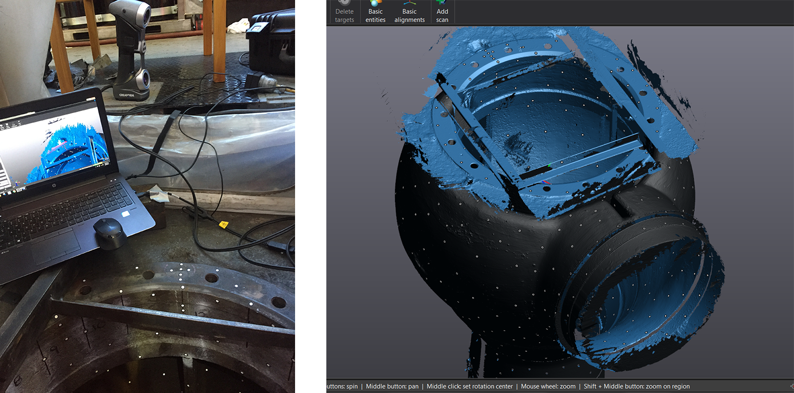 3D laser scanning of a TRV main valve body